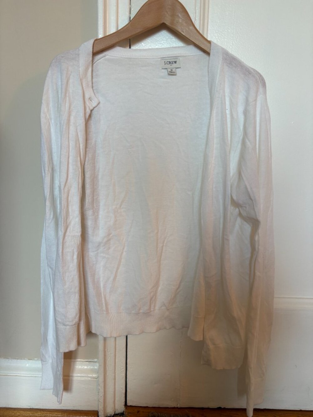 J.Crew Factory White Cotton Cardigan Sweater